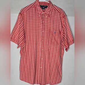 Ralph Lauren Sport Mens Plaid Short Sleeve Button Down Shirt Size L Lightweight